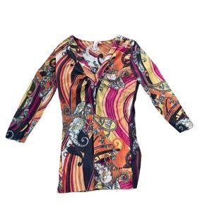 Vintage Y2K OO's sweet pea colorful multicolor top